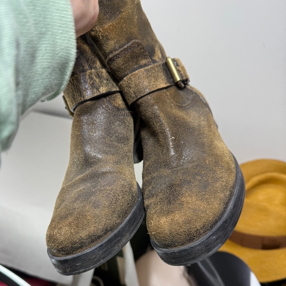 Tory Burch Tarulli Over-the-knee Boots Distressed Leather Sz 8.5 - Picture 15 of 16